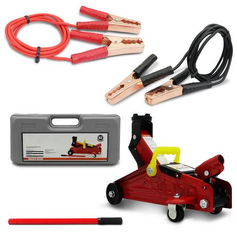 Kit Mini Macaco Hidráulico Tipo Jacaré 2 Toneladas e Maleta Cabo Auxiliar Chupeta 450A 2,5 Metro 12V - Prime Menor preço em Kit Mini Macaco Hidráulico Tipo Jacaré 2 Toneladas e Maleta Cabo Auxiliar Chupeta 450A 2,5 Metro 12V - Prime