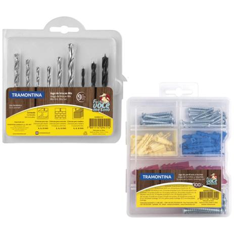 Kit Mix de Brocas + Jogo de Parafusos e Buchas DIY - Tramontina Menor preço em Kit Mix de Brocas + Jogo de Parafusos e Buchas DIY - Tramontina