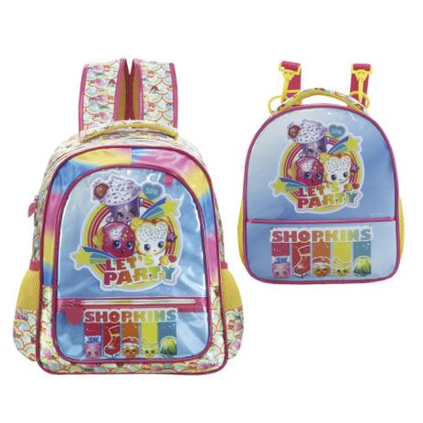 Kit Mochila 14 + Lancheira Shopkins Rainbow Party Xeryus Menor preço em Kit Mochila 14 + Lancheira Shopkins Rainbow Party Xeryus