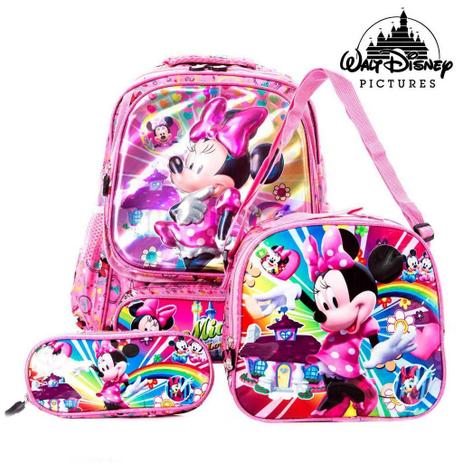 Kit Mochila 3d Escolar Infantil De Costas Minnie Mouse - Outras marcas Menor preço em Kit Mochila 3d Escolar Infantil De Costas Minnie Mouse - Outras marcas