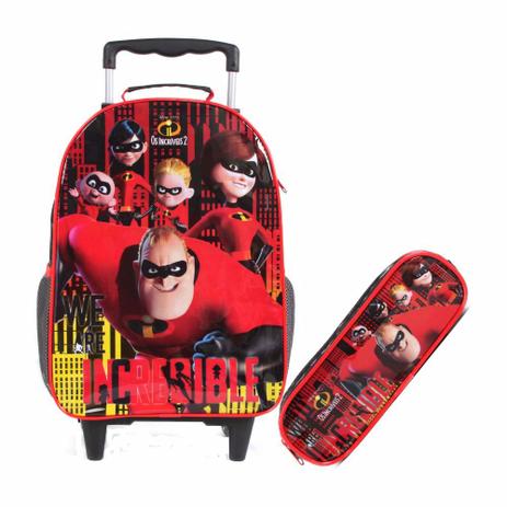 Kit Mochila c/rodinhas Grande e estojo Duplo Os Incríveis 2 Dermiwil Menor preço em Kit Mochila c/rodinhas Grande e estojo Duplo Os Incríveis 2 Dermiwil