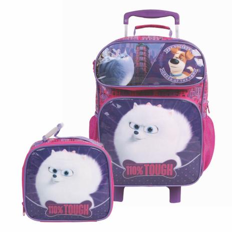Kit Mochila c/Rodinhas Grande e Lancheira c/Alça Pets Dermiwil Menor preço em Kit Mochila c/Rodinhas Grande e Lancheira c/Alça Pets Dermiwil