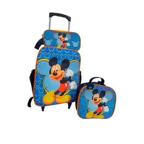 Kit mochila com Rodinha Infantil 3 peças mochila+ Necesserie+ Lancheira Mickey - Madamebag Menor preço em Kit mochila com Rodinha Infantil 3 peças mochila+ Necesserie+ Lancheira Mickey - Madamebag