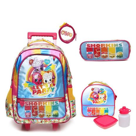 Kit Mochila com Rodinhas Shopkins Rainbow com Lancheira e Estojo - Xeryus Menor preço em Kit Mochila com Rodinhas Shopkins Rainbow com Lancheira e Estojo - Xeryus