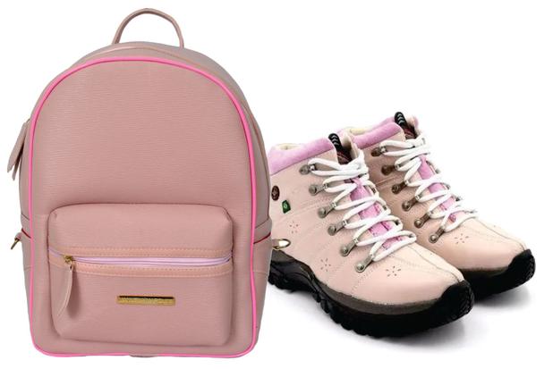 Kit Mochila com Tênis Bota Coturno Feminina adulto e infantil Nº 25 ao 40  cor Rosa - Manuela Marques - Kit Feminino - Magazine Luiza