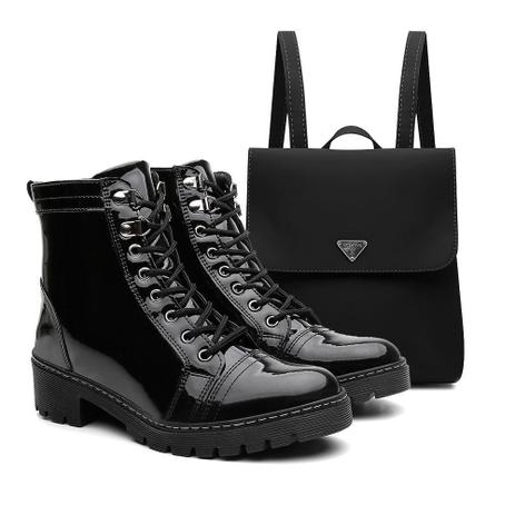 coturno de verniz feminino