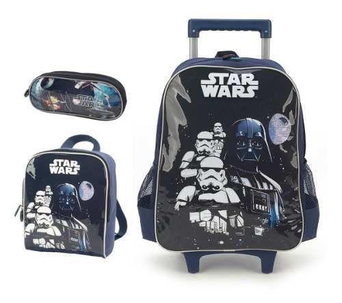 Menor preço em Kit Mochila De Carrinho , Lancheira e Estojo Star Wars - Luxcel