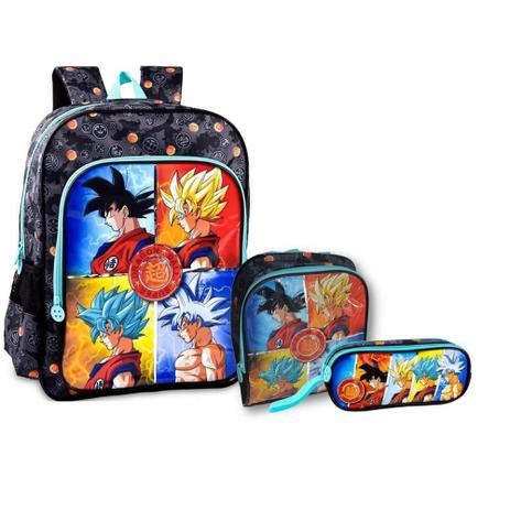 Kit Mochila De Costas Lancheira Térmica Estojo Dragon Ball - Clio Style -  Material Escolar - Magazine Luiza