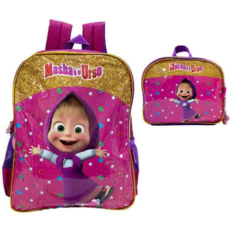 Kit Mochila De Costas Masha e o Urso G + Lancheira Luxcel - Kit Mochila  Infantil - Magazine Luiza
