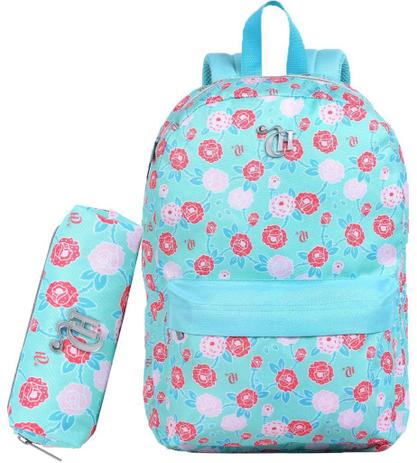 Kit Mochila Escolar Impermeável Capricho Florida Feminina Juvenil + Estojo DMW Menor preço em Kit Mochila Escolar Impermeável Capricho Florida Feminina Juvenil + Estojo DMW