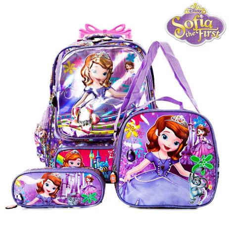 Kit Mochila Escolar Infantil 3d Princesinha Sofia C Rodinhas - Outras marcas Menor preço em Kit Mochila Escolar Infantil 3d Princesinha Sofia C Rodinhas - Outras marcas