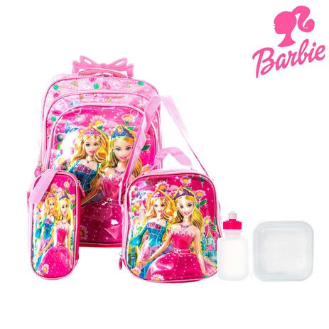 Kit Mochila Escolar Infantil Barbie Com Rodinhas Menor preço em Kit Mochila Escolar Infantil Barbie Com Rodinhas