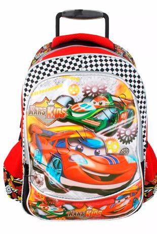 KIT Mochila Escolar Infantil Rodinhas Carros Meninos MC2563 - Vozz Menor preço em KIT Mochila Escolar Infantil Rodinhas Carros Meninos MC2563 - Vozz