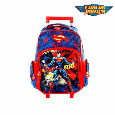 Kit Mochila Escolar Infantil Super Homem Com Rodinhas Menor preço em Kit Mochila Escolar Infantil Super Homem Com Rodinhas