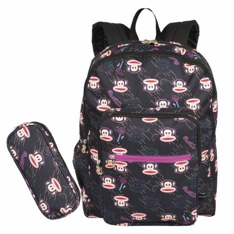 Kit Mochila Escolar Juvenil + Estojo Duplo Paul Frank Sestini Menor preço em Kit Mochila Escolar Juvenil + Estojo Duplo Paul Frank Sestini
