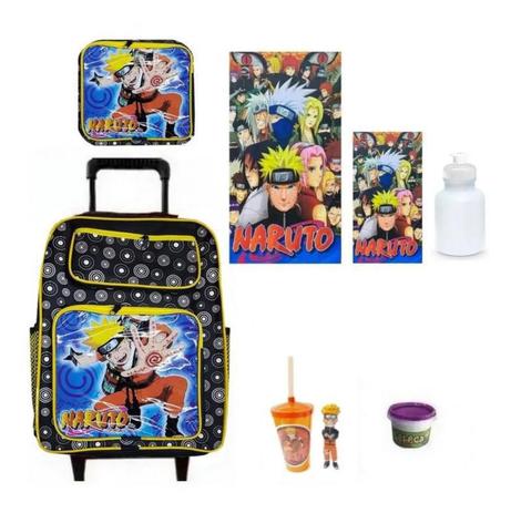 Kit Mochila Escolar Naruto Lancheira Bandana Com 7 Itens - Xeryus Menor preço em Kit Mochila Escolar Naruto Lancheira Bandana Com 7 Itens - Xeryus