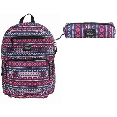 Kit Mochila + Estojo Dermiwil Container Étnica Girls Roxo Menor preço em Kit Mochila + Estojo Dermiwil Container Étnica Girls Roxo