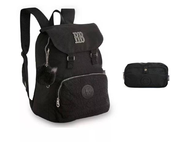 Kit Mochila + Estojo Juvenil Rebecca Bonbon Rb9131 - Preto Menor preço em Kit Mochila + Estojo Juvenil Rebecca Bonbon Rb9131 - Preto