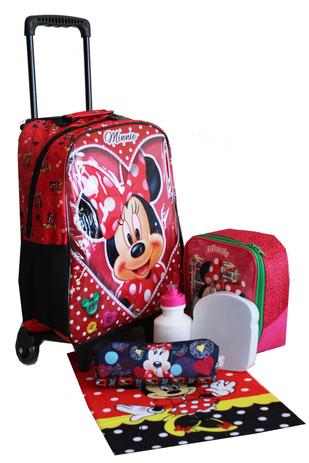 Kit Mochila Feminina Minnie Infantil Escolar Vermelha Lancheira - Xeryus Menor preço em Kit Mochila Feminina Minnie Infantil Escolar Vermelha Lancheira - Xeryus