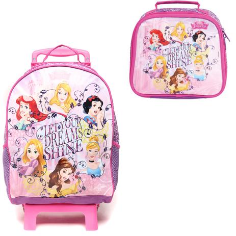 Kit Mochila G Princesas Dermiwil e Lancheira Térmica Menor preço em Kit Mochila G Princesas Dermiwil e Lancheira Térmica