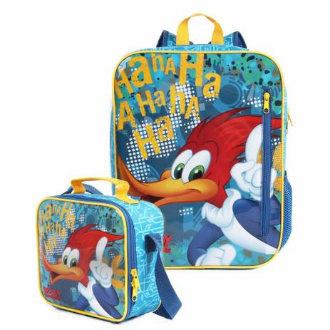 Kit Mochila Grande e Lancheira c/Alça Pica Pau Dermiwil Menor preço em Kit Mochila Grande e Lancheira c/Alça Pica Pau Dermiwil