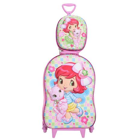 Kit Mochila Infantil 3D + Lancheira - Moranguinho Baby - Diplomata Menor preço em Kit Mochila Infantil 3D + Lancheira - Moranguinho Baby - Diplomata