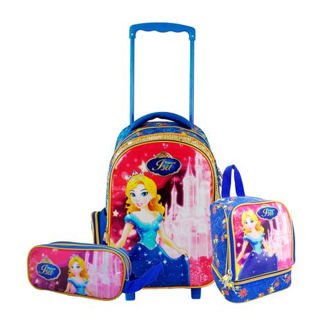 Kit mochila infantil escolar com rodinhas isa azul - Swissmove é boa?