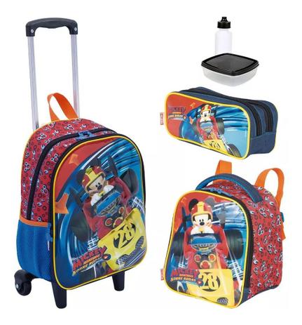 Kit Mochila Infantil Mickey Mouse Escolar Rodinhas M Lancheira Estojo - Sestini Menor preço em Kit Mochila Infantil Mickey Mouse Escolar Rodinhas M Lancheira Estojo - Sestini