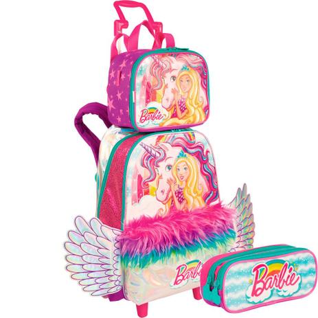 Kit Mochila Infantil Rodinhas com Lancheira e Estojo Barbie Dreamtopia Sestini Menor preço em Kit Mochila Infantil Rodinhas com Lancheira e Estojo Barbie Dreamtopia Sestini