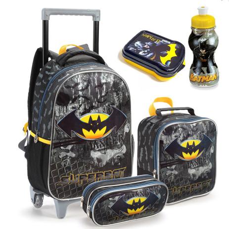 Kit Mochila Infantil Rodinhas Escolar Tam G Pote E Garrafa Do Batman - Seanite Menor preço em Kit Mochila Infantil Rodinhas Escolar Tam G Pote E Garrafa Do Batman - Seanite