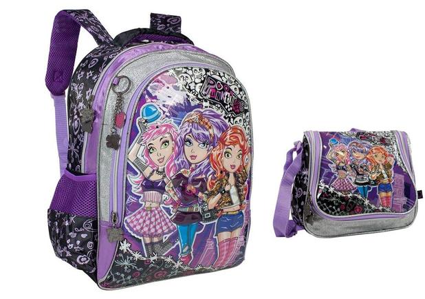 Kit Mochila + Lancheira Escolar Punktitas Monster High 6174j - Roxa Menor preço em Kit Mochila + Lancheira Escolar Punktitas Monster High 6174j - Roxa