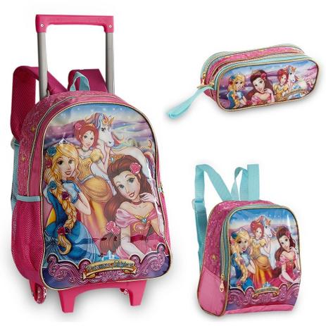 Kit Mochila Lancheira Estojo Princesas Mágicas Rosa PR9235 - Clio kids é boa?
