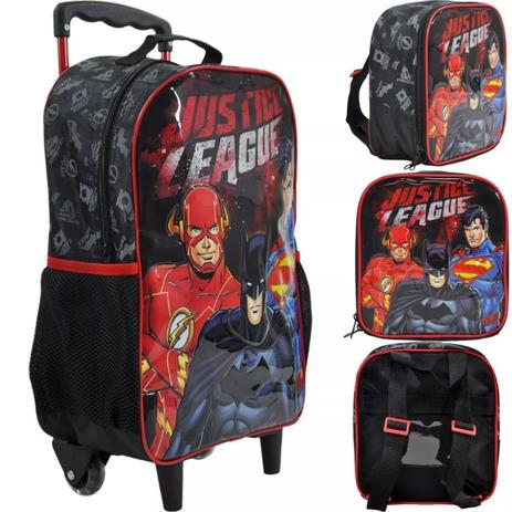 Kit Mochila + Lancheira Infantil Liga da Justiça - Xeryus Menor preço em Kit Mochila + Lancheira Infantil Liga da Justiça - Xeryus
