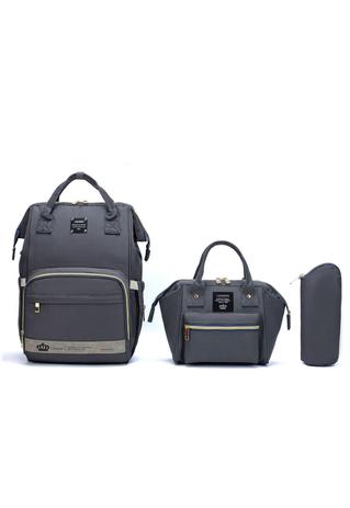 Kit Mochila Maternidade Bolsa e Porta Mamadeira Térmico - LEQUEEN Menor preço em Kit Mochila Maternidade Bolsa e Porta Mamadeira Térmico - LEQUEEN