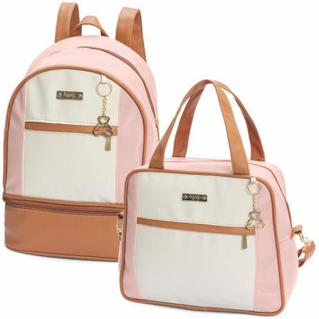 Kit Mochila Maternidade com Bolsa M Dublin Rosa - Hug Baby Menor preço em Kit Mochila Maternidade com Bolsa M Dublin Rosa - Hug Baby