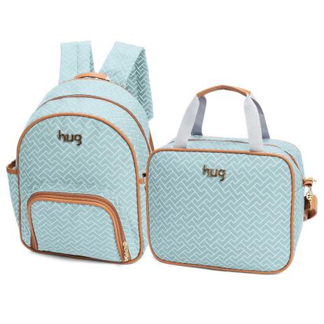 Kit Mochila Maternidade com Bolsa M Geométrica Azul Bebê - Hug Baby é boa?