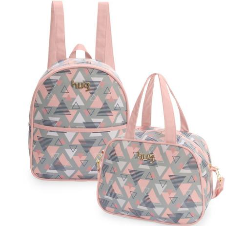 Kit Mochila Maternidade com Bolsa M Madri Rosa - Hug Baby Menor preço em Kit Mochila Maternidade com Bolsa M Madri Rosa - Hug Baby