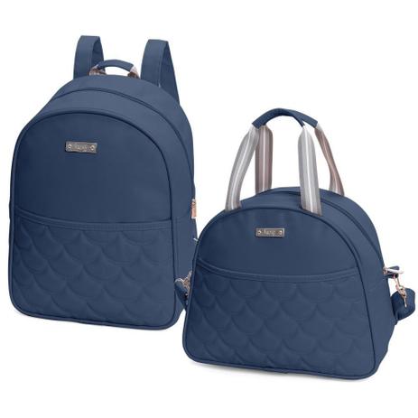Kit Mochila Maternidade com Bolsa M Maresia Azul Marinho - Hug Baby Menor preço em Kit Mochila Maternidade com Bolsa M Maresia Azul Marinho - Hug Baby