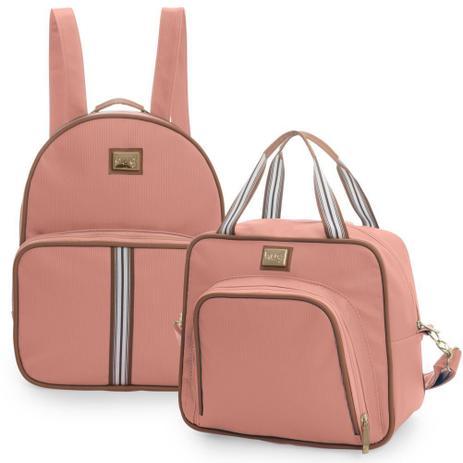 Kit Mochila Maternidade com Bolsa M Mônaco Rosa - Hug Baby Menor preço em Kit Mochila Maternidade com Bolsa M Mônaco Rosa - Hug Baby