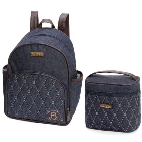 Kit mochila jeans azul clara com paetês oficial luluca LU3191 com estojo E  lancheira térmica em Promoção na Americanas