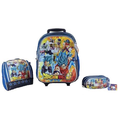Kit Mochila Rodinha Dragon Ball Z Goku, Lancheira e Estojo - Outras marcas Menor preço em Kit Mochila Rodinha Dragon Ball Z Goku, Lancheira e Estojo - Outras marcas