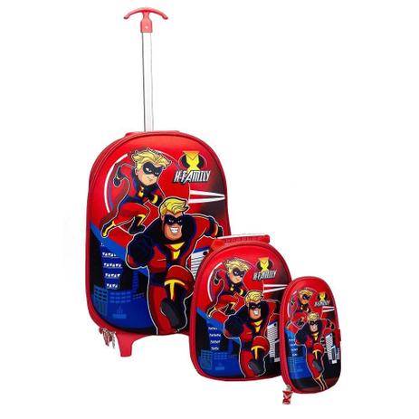 Kit Mochila Rodinha Infantil Lancheira Estojo Incriveis - Vozz - Material  Escolar - Magazine Luiza