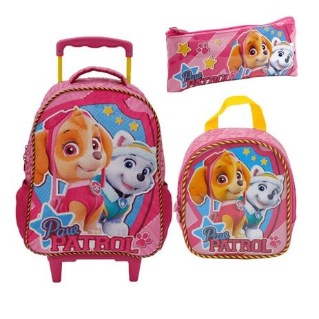 Kit Mochila Rodinha Patrulha Canina Rosa M Lancheira Estojo - Xeryus Menor preço em Kit Mochila Rodinha Patrulha Canina Rosa M Lancheira Estojo - Xeryus