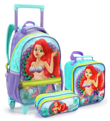 Kit Mochila Rodinhas Princesa Sereia Feminina Seanite 2021 Menor preço em Kit Mochila Rodinhas Princesa Sereia Feminina Seanite 2021