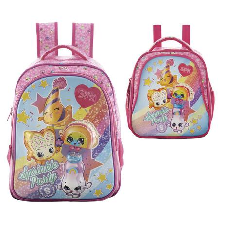 Kit Mochila Tamanho 16 + Lancheira Shopkins Sprinkle Xeryus Menor preço em Kit Mochila Tamanho 16 + Lancheira Shopkins Sprinkle Xeryus