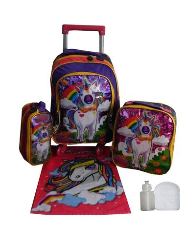 Kit Mochila Unicórnio Feminina Infantil Estampada 2 a 5 anos - Outros Menor preço em Kit Mochila Unicórnio Feminina Infantil Estampada 2 a 5 anos - Outros