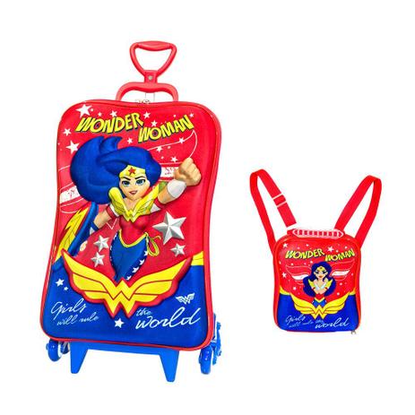 Kit Mochilete 3D com Rodas DC Super Hero Girls - Diplomata Menor preço em Kit Mochilete 3D com Rodas DC Super Hero Girls - Diplomata