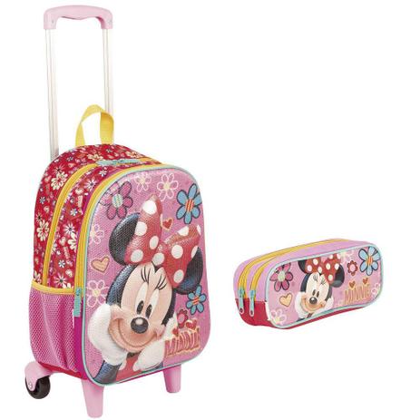 Kit Mochilete Média Minnie 19x Estojo Duplo Original Rosa - Sestini Menor preço em Kit Mochilete Média Minnie 19x Estojo Duplo Original Rosa - Sestini
