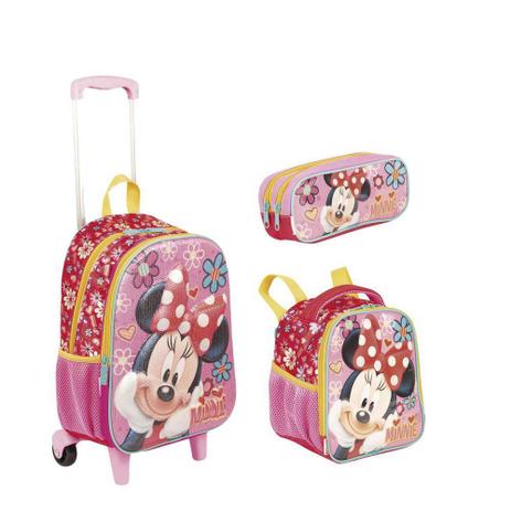 Kit Mochilete Média Minnie 19x / Lancheira / Estojo Sestini Menor preço em Kit Mochilete Média Minnie 19x / Lancheira / Estojo Sestini