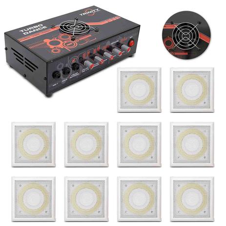Kit Módulo Amplificador Trinity 300W RMS 4 Ohms + 10 Arandelas Quadradas Alto Falante 3” 200W Branco - Prime Menor preço em Kit Módulo Amplificador Trinity 300W RMS 4 Ohms + 10 Arandelas Quadradas Alto Falante 3” 200W Branco - Prime